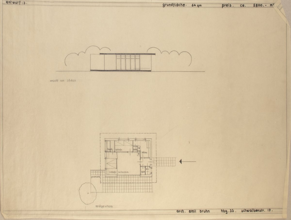 Emil Bruhn, Architectural drawings, c. 1931-33Architectural drawings, c. 1931-3327 drawings in - Image 6 of 20