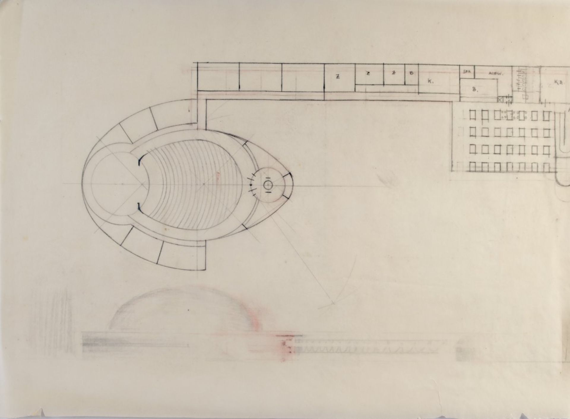 Emil Bruhn, 'Bühne der Zeit', 1929'Bühne der Zeit', 1929Eight architectural sketches in different - Bild 4 aus 8