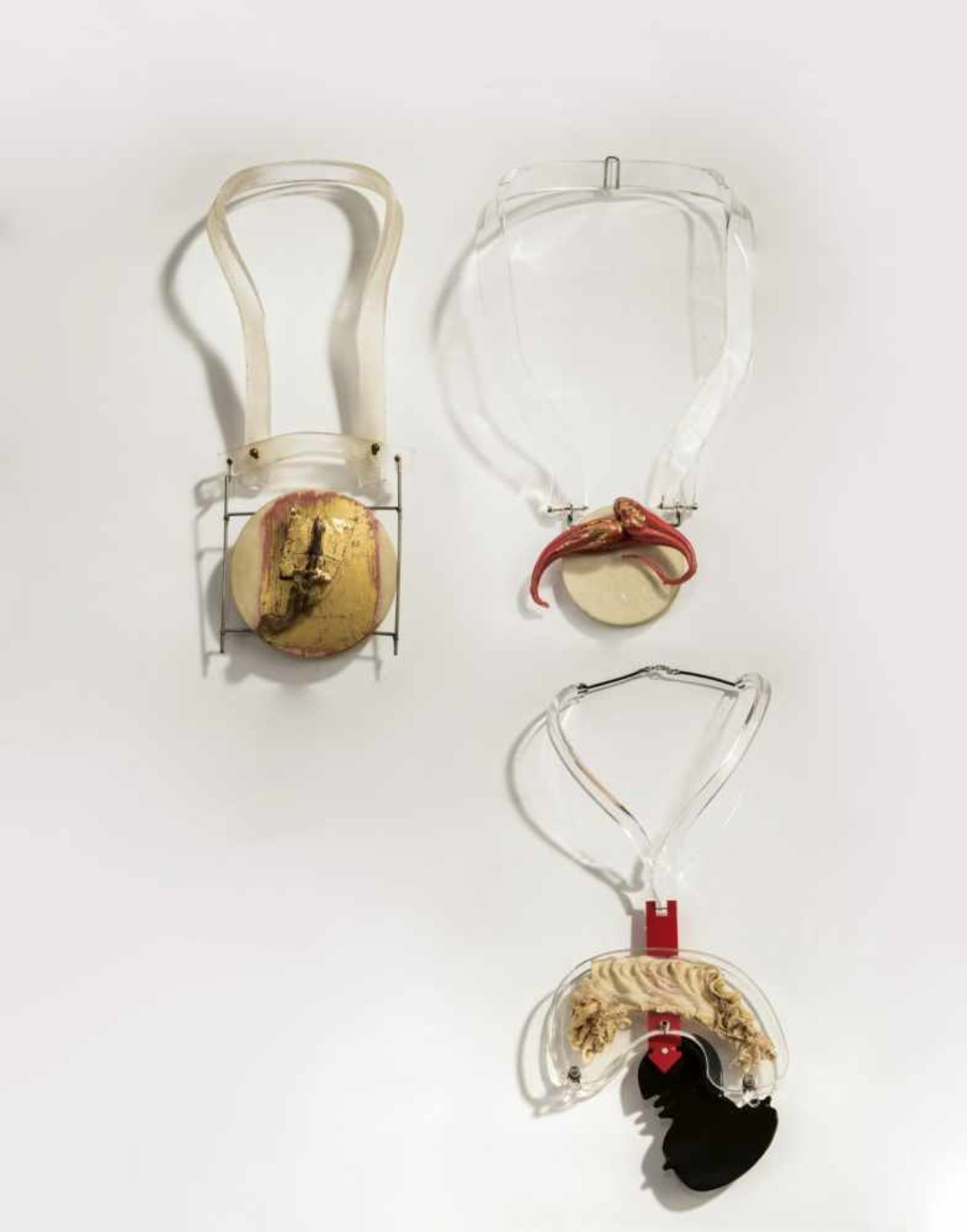 Hans Brög, Necklace, 1988Necklace, 1988Thermoplastics, nylon, wire, painted gold. 201 grams. L. 35