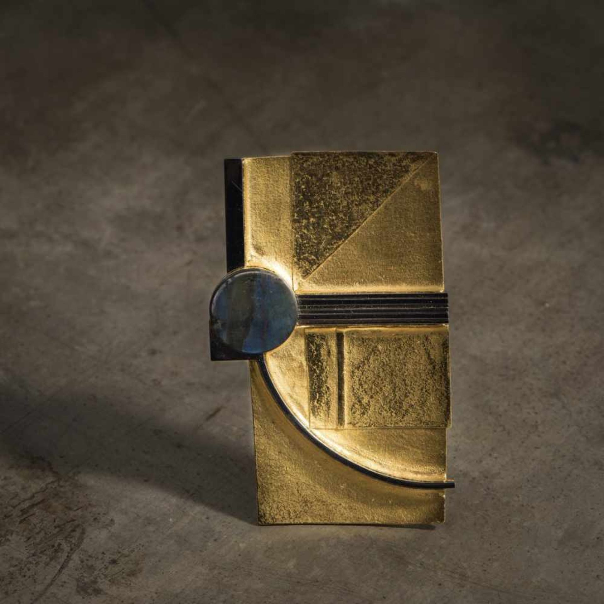 Klaus Ullrich, Brooch, 1969Brooch, 196921.6ct yellow gold, stainless steel, spectral. 50 grams. 7