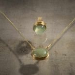 Hermann Jünger, Ring and necklace, 1970sRing and necklace, 1970sYellow gold, chrysoprase,
