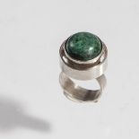 Nils Erik From, Ring, 1960sRing, 1960sSterling silver, malachite. 14 grams. Inner circumference 57