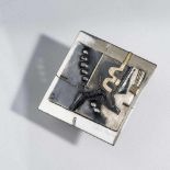 Jens-Rüdiger Lorenzen, Brooch, c. 1972Brooch, c. 1972Silver, blackened, gold, steel. 31 grams. 5.8 x