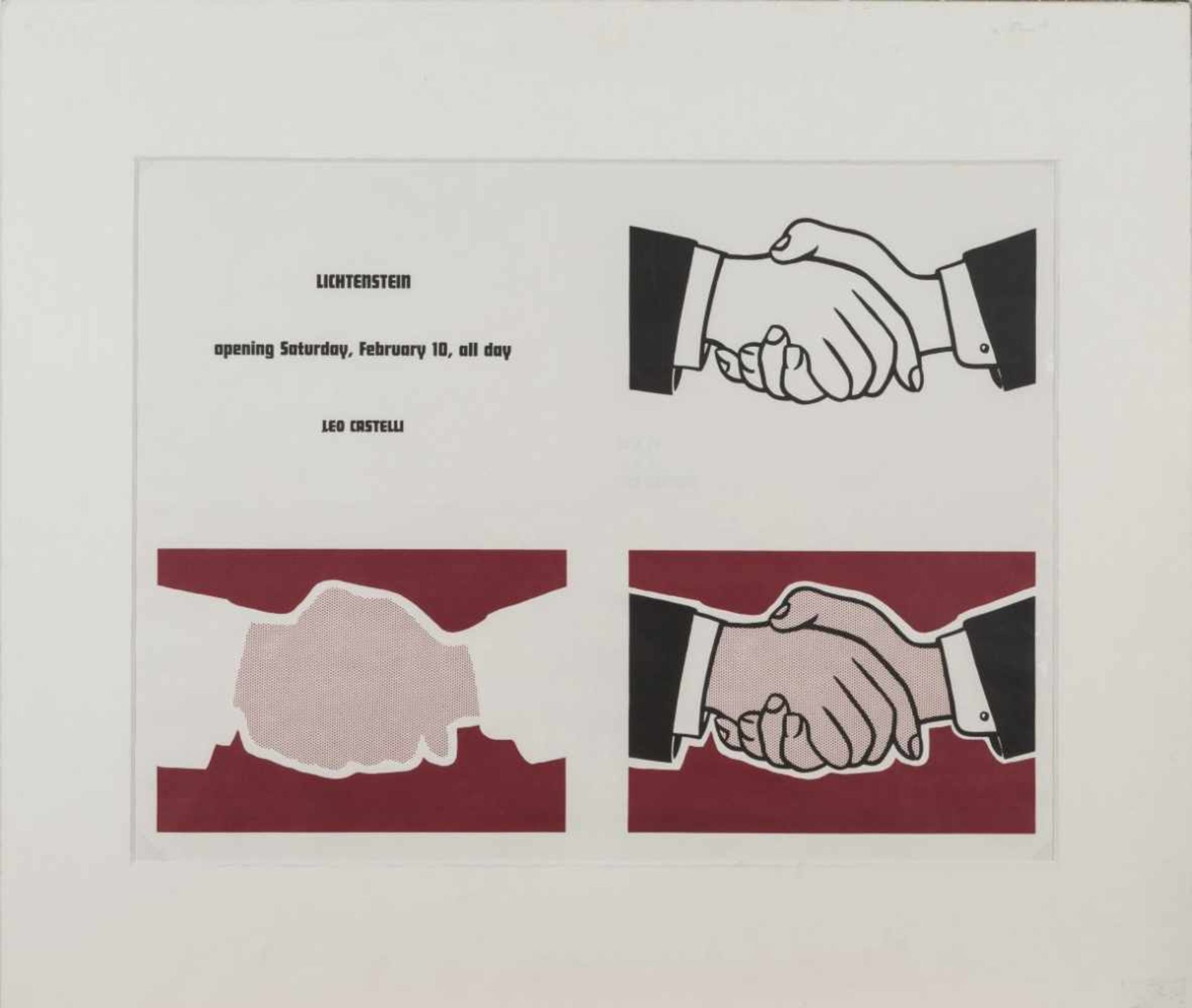 Roy Lichtenstein, 'Castelli Handshake Poster', 1962'Castelli Handshake Poster', 1962Colored offset