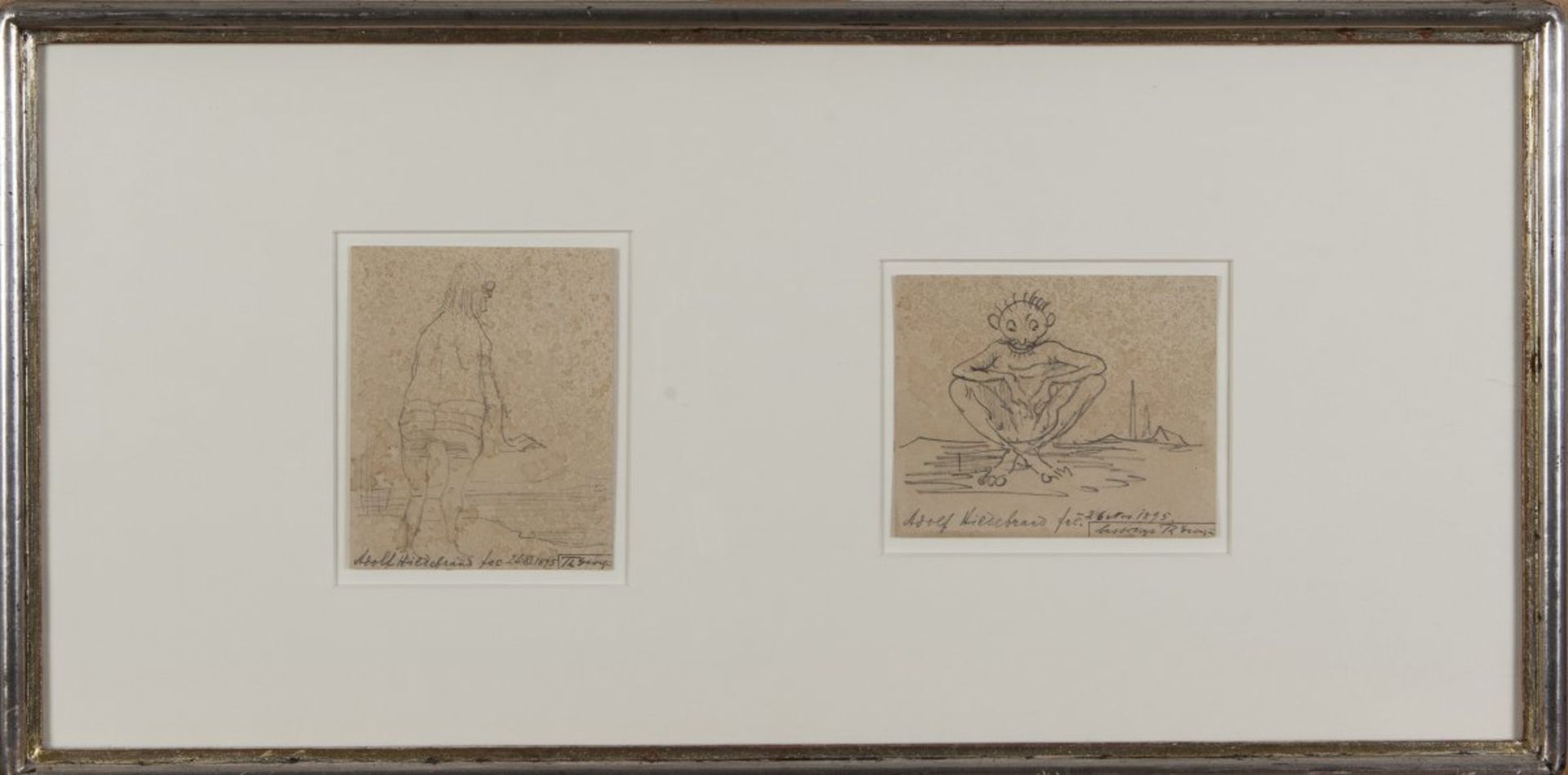 Adolf von Hildebrand (Marburg 1847 - 1921 Munich), Untiteld (Two caricatures), 1895Untiteld (Two - Bild 2 aus 2