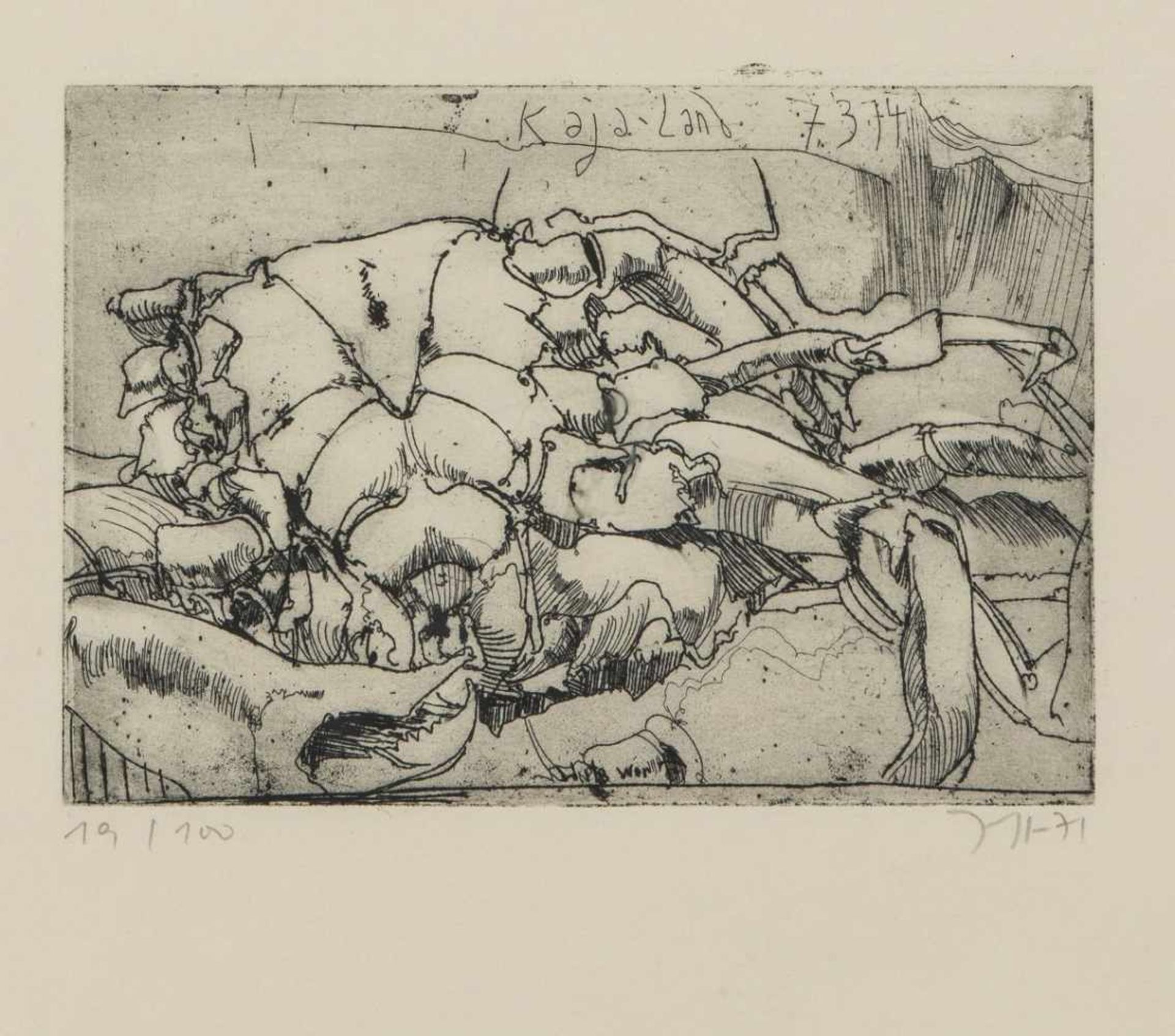 Horst Janssen (Hamburg 1929 - 1995 ebenda), Untitled, 1974Untitled, 1974Zinc etching on paper. 10.