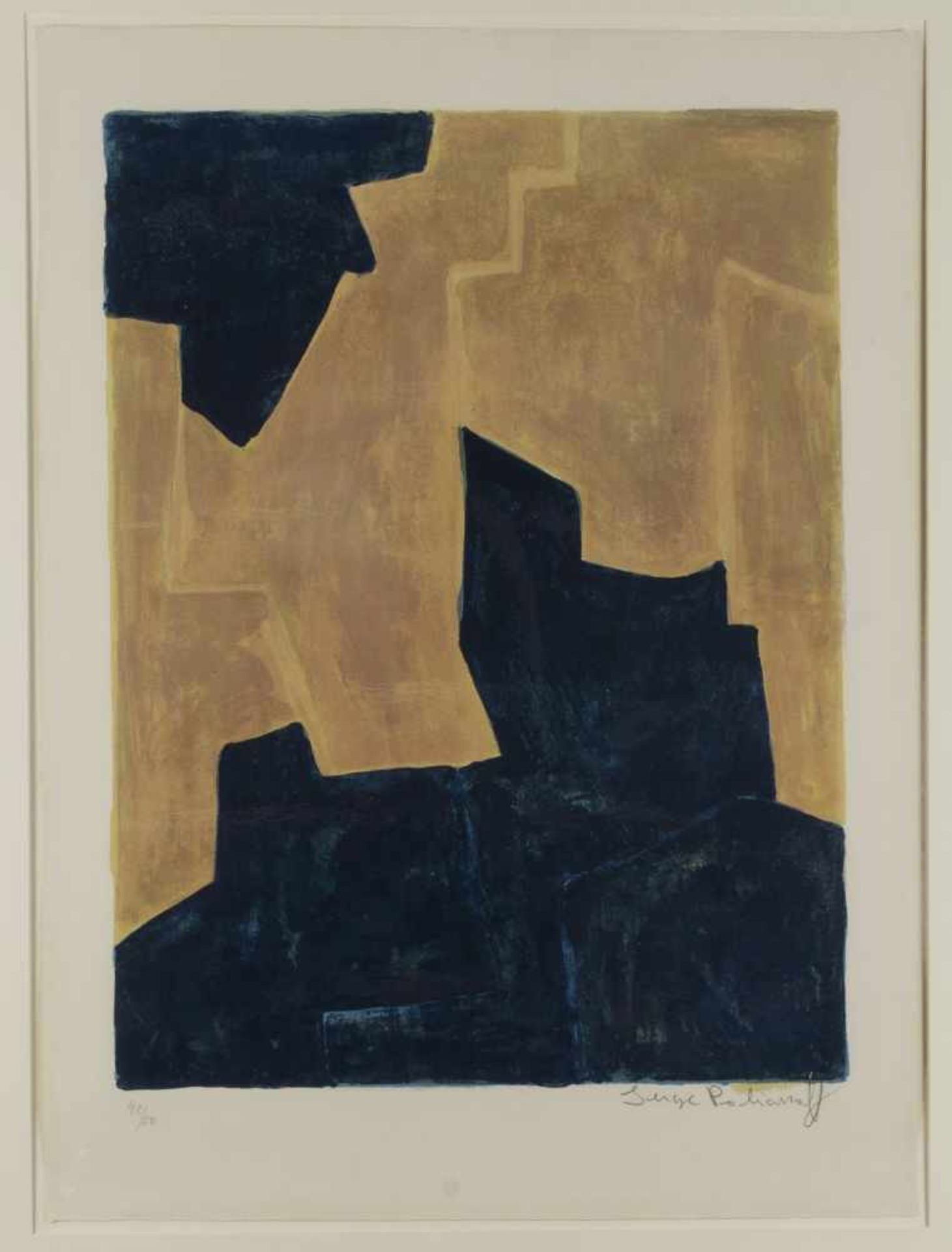 Serge Poliakoff (Moscow 1899 - 1969 Paris), 'Composition bleue et orange', 1962'Composition bleue et