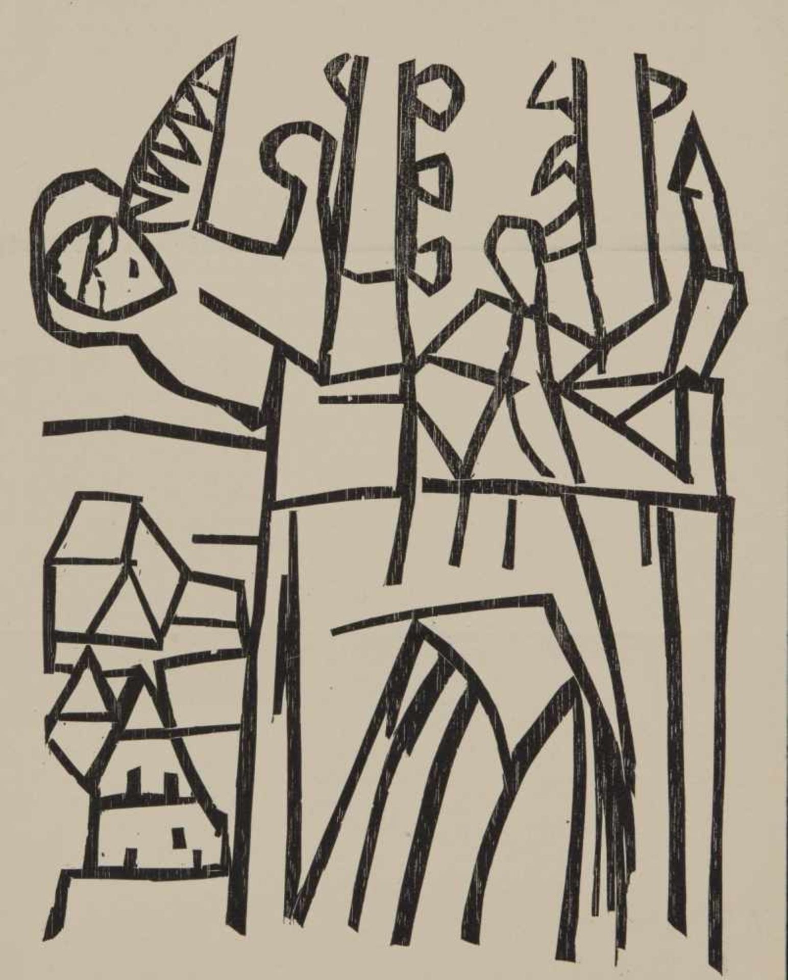 HAP Grieshaber (Rot 1909 - 1981 Einingen), Woodcut and autograph, 1936Woodcut and autograph,