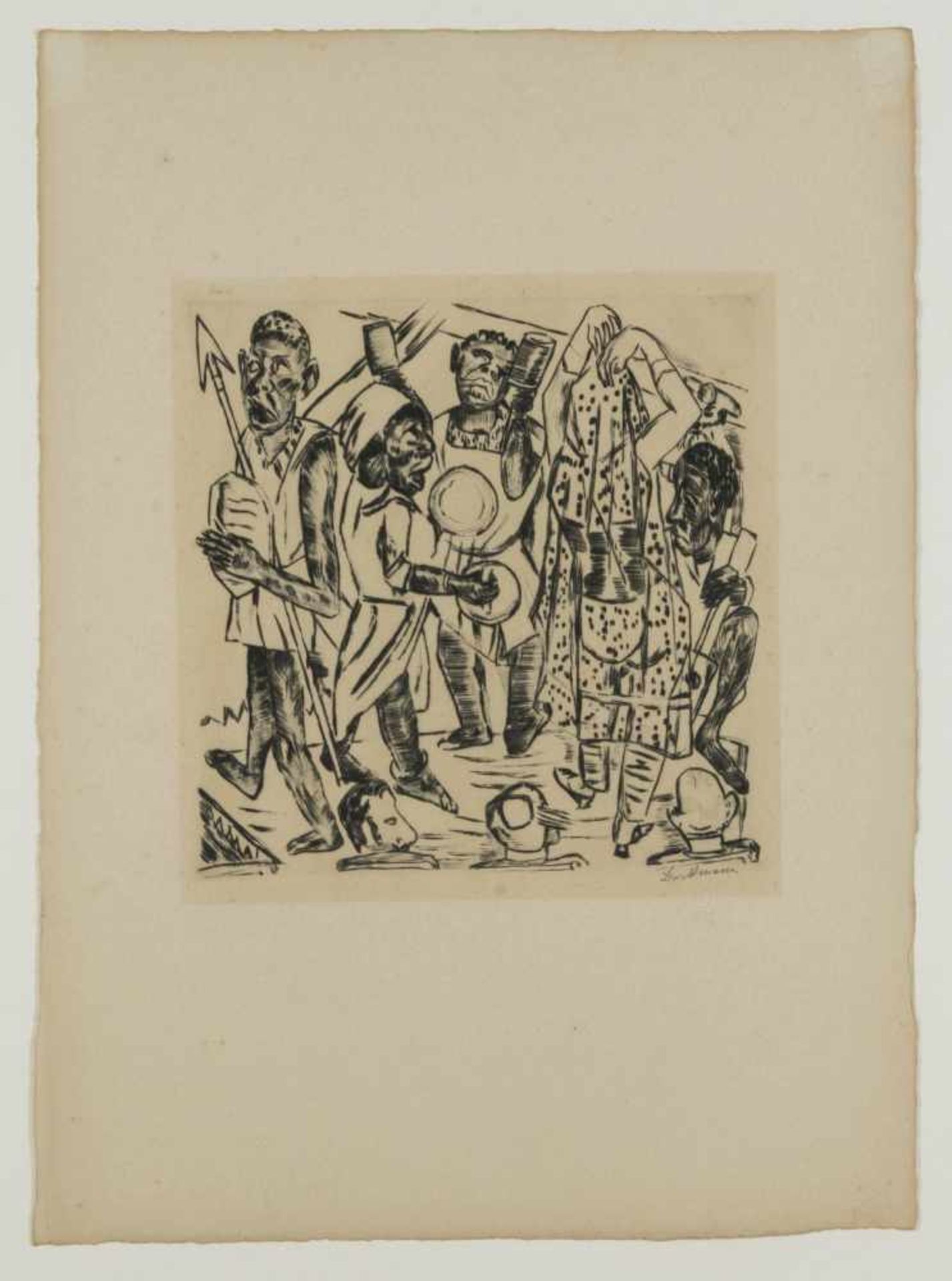 Max Beckmann (Leipzig 1884 - 1950 New York), 'Negro Dance', 1921, Sheet 8 from 'Jahrmarkt''Negro