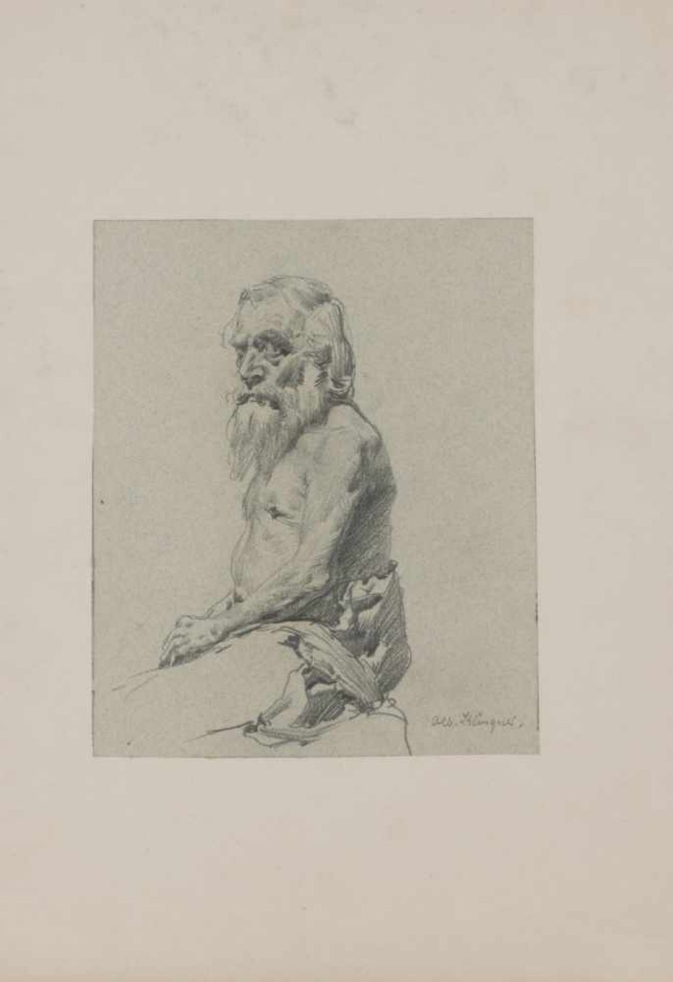 Albert Klingner, Convolute of three male portraitsConvolute of three male portraitsPencil, - Bild 2 aus 3