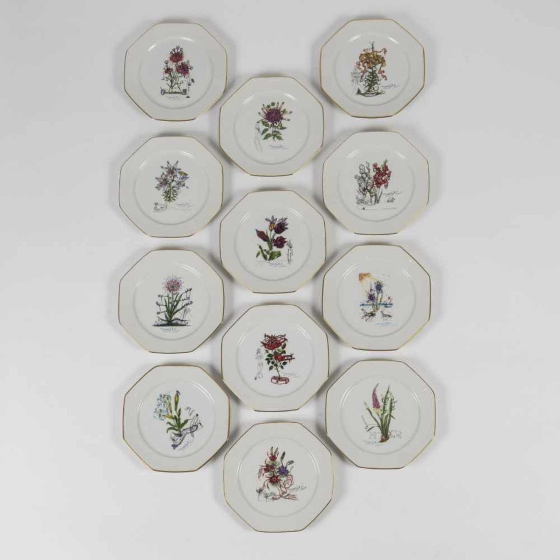 Salvador Dalí, Twelve plates 'Las Flores Dalinianas', 1981Twelve plates 'Las Flores Dalinianas',