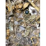 Miscellaneous bangles, chains, pendants, bracelets, etc., some Victorian, filigree, buckles, bags,