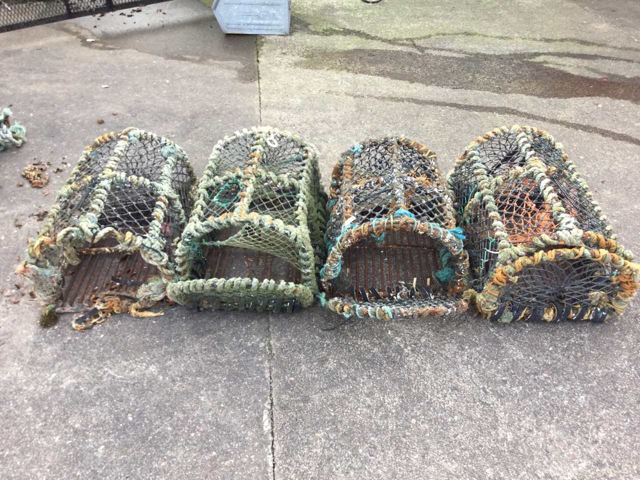 Four three-hoop lobster pots of rectangular arched form. (4) - Image 2 of 3