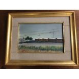 Oil on canvas, railway wagons, signed Liber, and dated 75, framed. (11.5in x 8in)