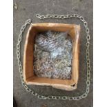 A box of ten new linked chains, each chain 6ft 6in long. (10)