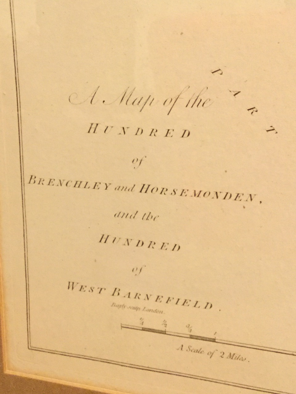 Edward Hasted, map of Brenchley & Horsemonden, drawn by Hasted in 1777, published by Bayley, London, - Image 2 of 3