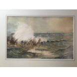 JA Hamson, watercolour, titled Rough Weather, West Coast, Guernsey, dated 1933, signed, mounted &