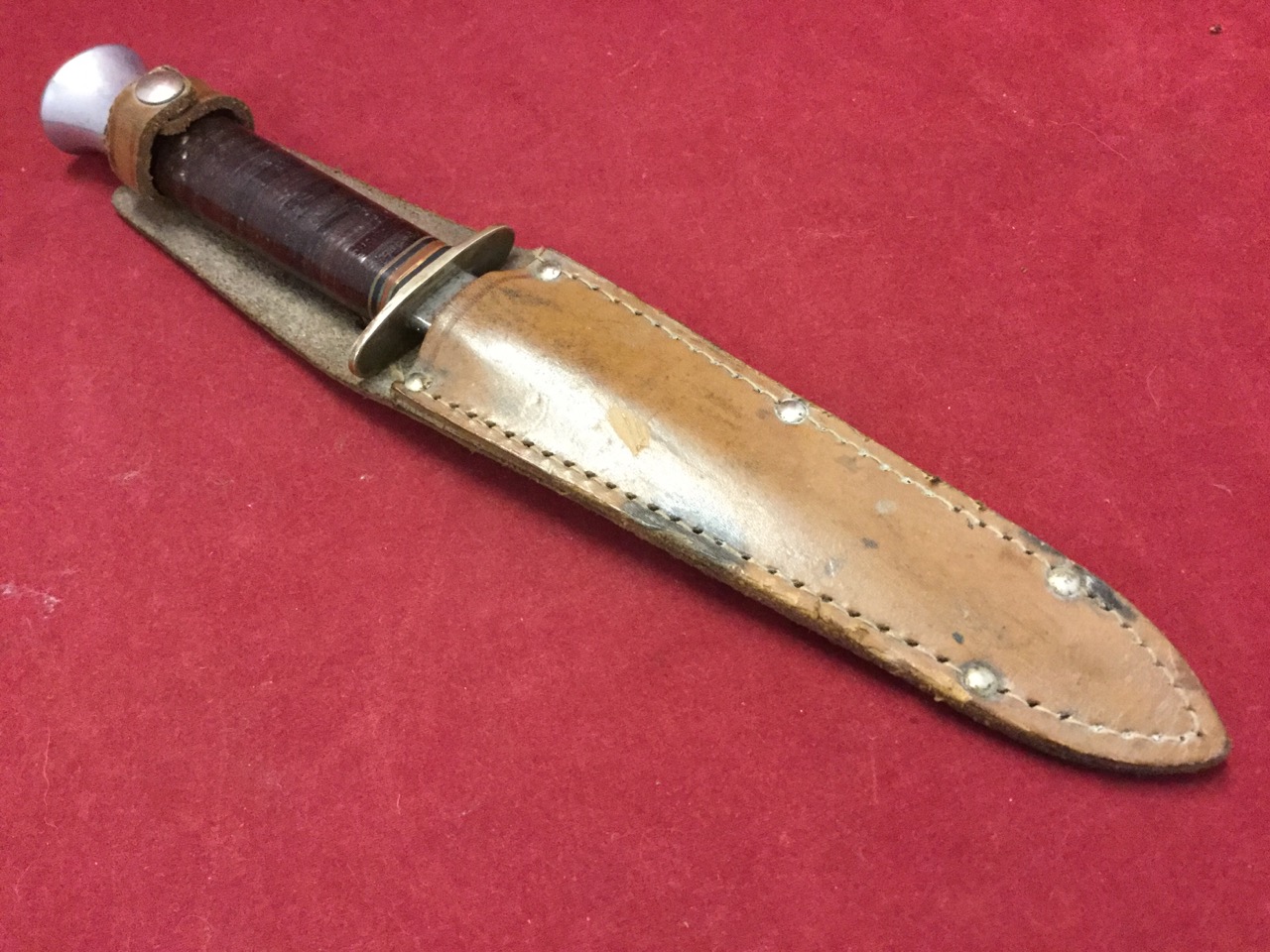 A WW2 Milbro Kampa commando knife, the Sheffield made tapering stiletto blade with brass guard and - Image 3 of 3