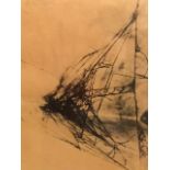 Monochrome photographic image, abstract, signed to verso Cobweb Philetibury, mounted & framed. (