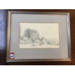 Emily Rebecca Prinsep, nineteenth century pencil landscape, titled River Hill, dated 20th August