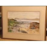 JNO McCutchion, watercolour, Scottish coastal scene, dated 1950, signed, mounted & framed. (21in x