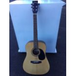 An Encore acoustic guitar, model no W255, complete with Italia soft case.