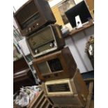 A Telefunken Gavotte Hi-Fi valve radio in plastic & walnut case; a Pye radio in walnut case; a