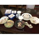 Miscellaneous ceramics including three boxed Spode pieces, a Wedgwood bowl & cover, sets of