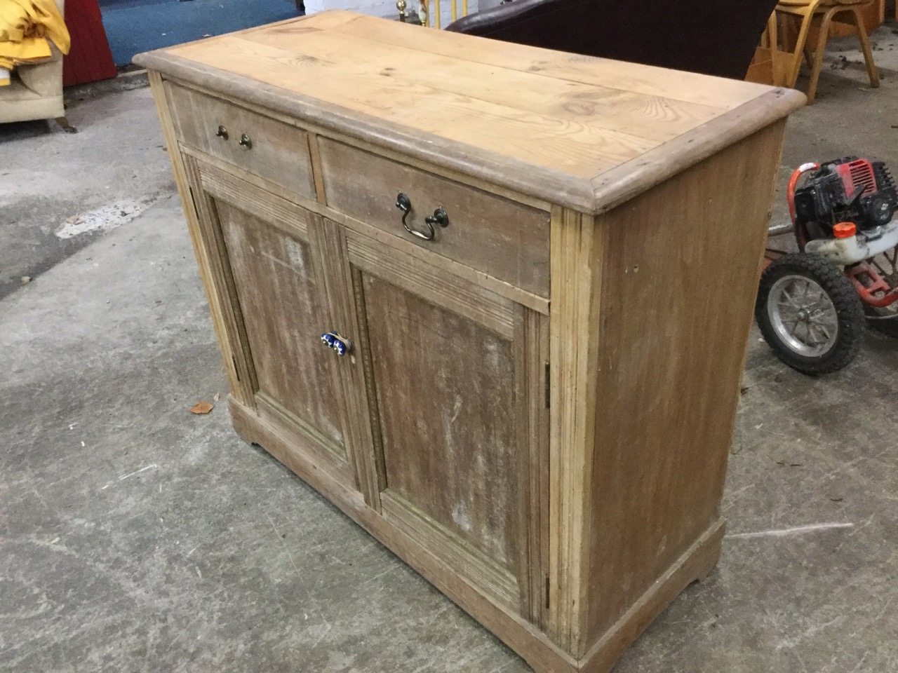 A late Victorian satin walnut cabinet with two drawers above panelled cupboards with applied press - Image 3 of 3