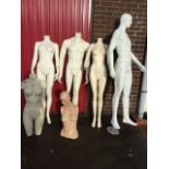 Manikin dummies, two boys and two girls - almost complete; and two other female models. (6)