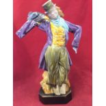 Charles Yves, figure of a scarecrow with bird on his arm, decorated in polychrome enamels, mounted