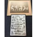 A framed monochrome Northumbria print after David Peirse; and a Reinhard sepia shadow style print of