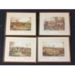 A set of four framed hunting prints after Henry Alken, mounted with titles. (4)