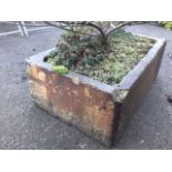 A rectangular Victorian salt glazed stoneware trough. (25.5in x 15.75in x 9in)