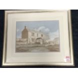 Hugh Cantlie, watercolour, study of The Mill House, Chillingham, signed, mounted & framed. (13.