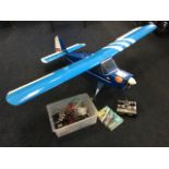 A large Irvine powered Challenger model aeroplane, the working model with remote control,