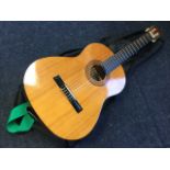 A Hohner classical guitar, model MC-06, with decorative transfer framing sound hole, the