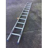 A 10ft aluminium ladder with eleven ribbed treads.