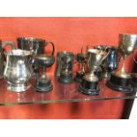 Miscellaneous silver & EP golf cups, tankards, pewter, etc. (15)