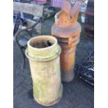 A Eltringham Prudhoe on Tyne salt glazed stoneware chimney pot with flared crown above ventilated