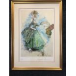 Raymond Hughes, lithographic print, costume design with fabric samples, signed and numbered in