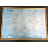 A 1976 gilt framed John Hanvey print of Farne Island shipwrecks, the 115 numbered plate detailing