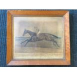 A maple framed Victorian after Hancock depicting Blue Bonnet the 1842 St Leger winner, published