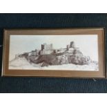 Mike Johnson, a print of Bamburgh Castle, the plate titled and signed in pencil, mounted &