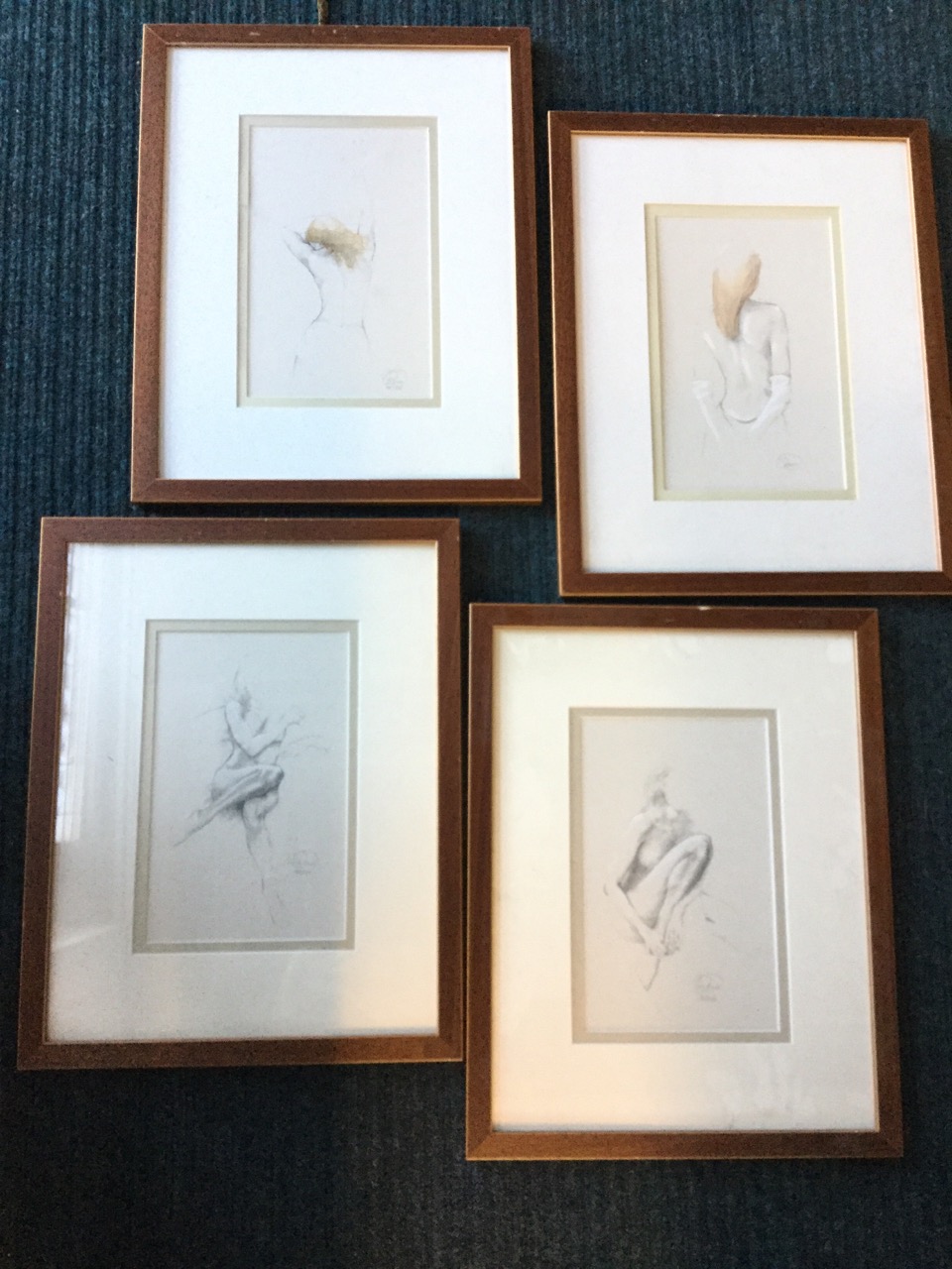 Reno, a set of four figural studies, signed in pencil and numbered, mounted & framed. (4) - Image 2 of 6