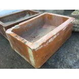 A rectangular saltglazed stoneware trough by J Jameson & Sons Ltd of Corbridge. (23in x 16in x 9in)