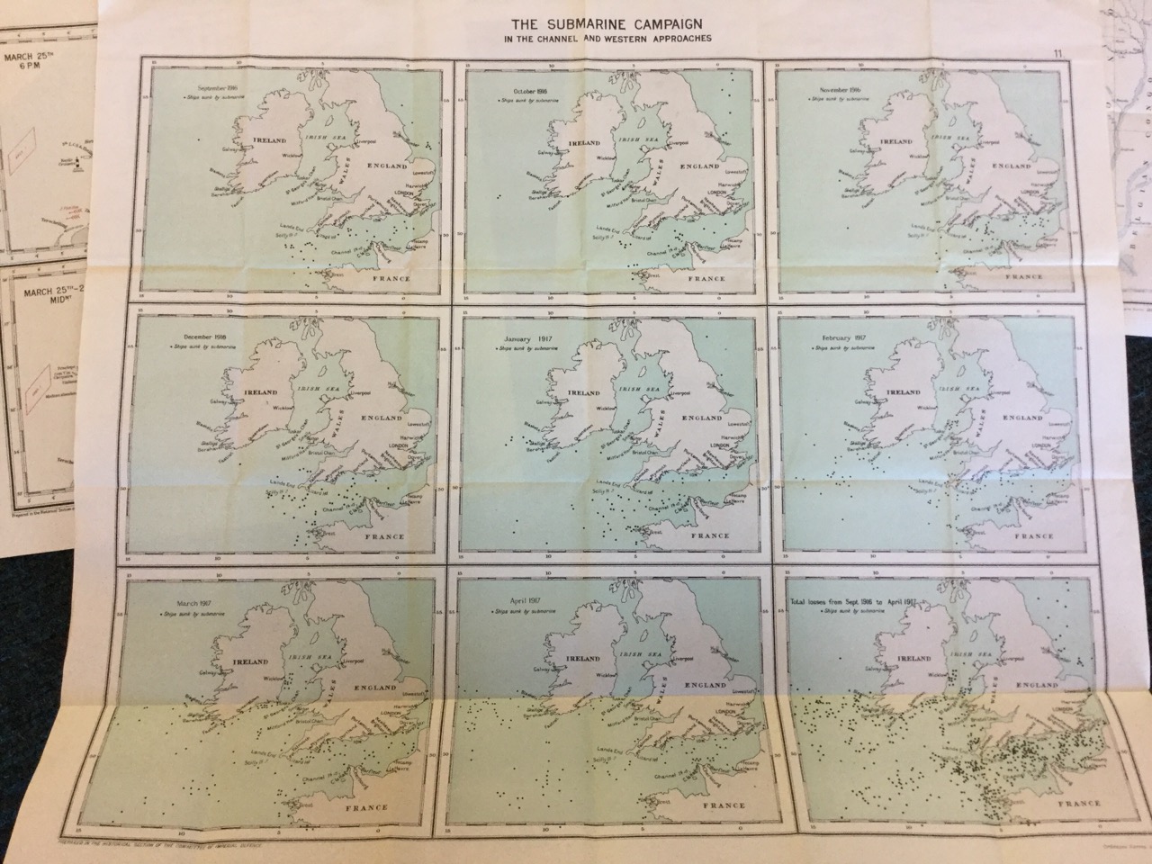 A folio of charts, maps & plans from the First World War History by Corbett & Newbolt, published - Image 6 of 6