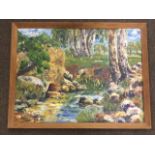 P Fitzgerald, oil on board, river landscape, signed and dated, verso label reading Kangaroo Island