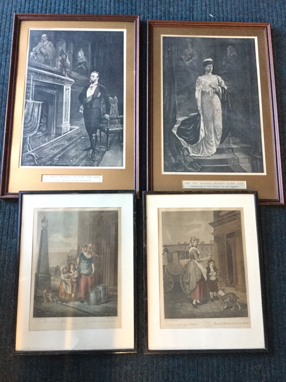 Two Cries of London prints after Wheatly, Milk below Maids and Do you want any Matches, mounted