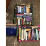 Three boxes of books - gardening, health, cookery, dictionaries, supernatural, photography, healing,